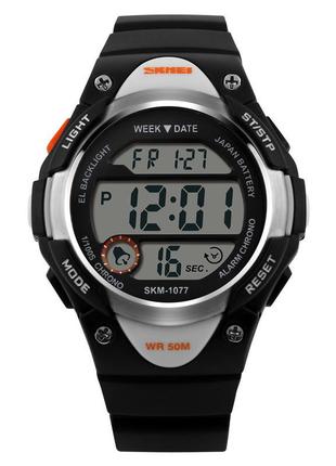 Годинник наручний дитячий skmei 1077 чорний 1077bk (15882-hbr)