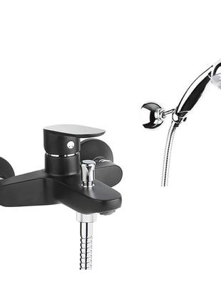 Змішувач для ванни santan kevon chic 81nc8150 black з душовим гарнітуром