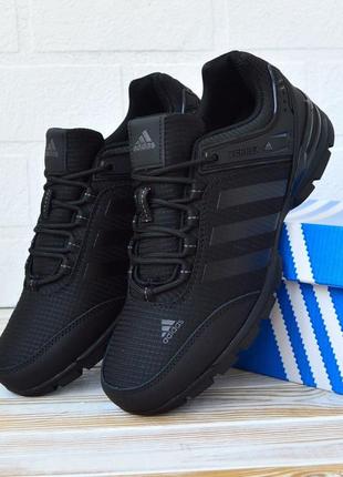 Чоловічі чорні кросівки adidas dress gore tex black терекс, нубук, вологозахисні для походу гір