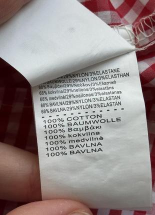 Блуза в карту виші баварська блузка топ myhailys червона біла картата відкриті плечі дирдль10 фото