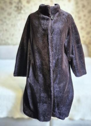 🍇💜🍇 peter hahn німеччина жіноче хутряне пальто плюшева шуба натуральний склад шерсть альпаки мохе