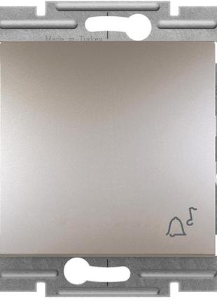 Вимикач кнопка "дзвоник" бронза asfora schneider