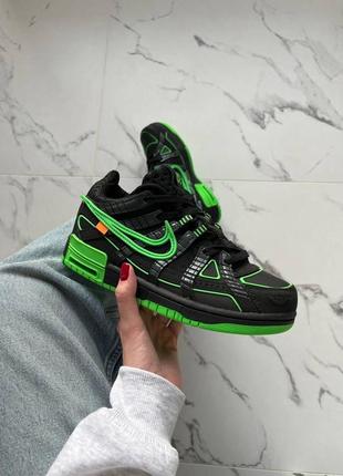 Жіночі та чоловічі кросівки nike air rubber dunk off-white green strike