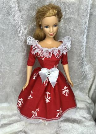 Одежда для кукол барби, красное платье. наряд для кукол барби3 фото