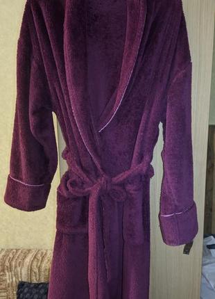 Теплий халат фіолетового кольору
