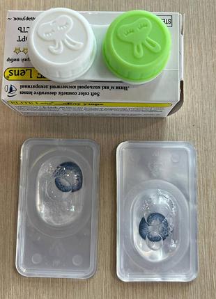 Кольорові лінзи білого кольору з червоним нерівним обідком trauma white / лінзи на гелловін