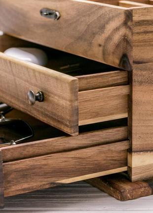 Женская деревянная шкатулка для украшений с зеркалом с гравировкой