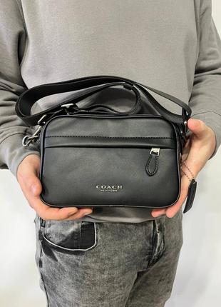 Мужская сумка coach черная борсетка