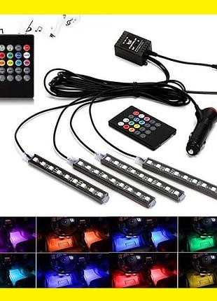 Led ambient hr-01678 кольорова підсвітка для авто вологозахисна rgb