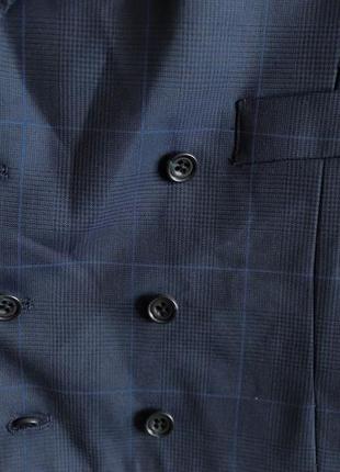 Стильная синяя мужская жилетка в клетку классическая жилет к костюму винтаж вензель пейсли узор5 фото
