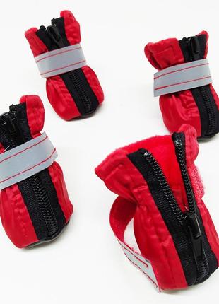 Обувь ботинки для собак с флисом разные цвета 3,5*5*92 фото