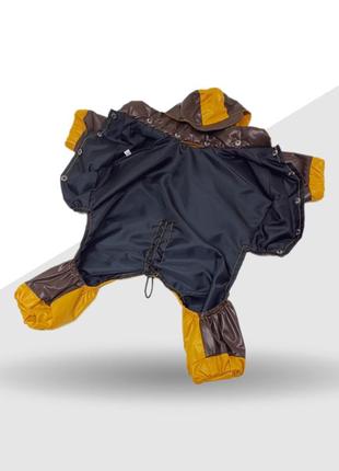 Комбінезон дощовик спорт для собак 29х46 см коричневий2 фото