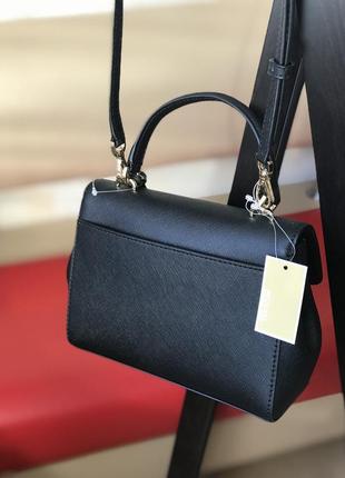 Сумка женская кросс-боди michael kors оригинал ava extra-small saffiano leather crossbody чёрная кросс боди4 фото