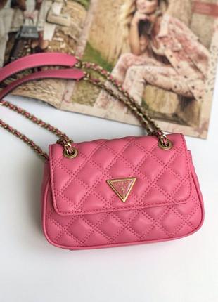 Сумка женская кросс-боди guess оригинал giully mini crossbody flap гесс кросс боди розовая
