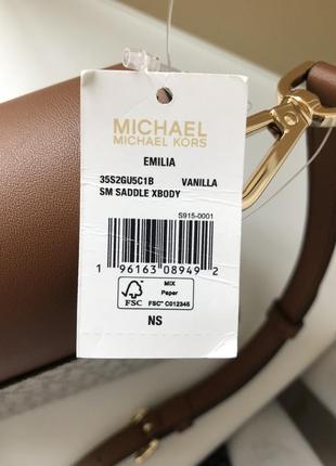 Сумка жіноча крос-боді michael kors оригінал emilia small logo crossbody bag крос боді біла5 фото