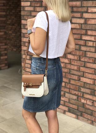 Сумка женская кросс-боди michael kors оригинал emilia small logo crossbody bag кросс боди белая7 фото