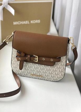 Сумка женская кросс-боди michael kors оригинал emilia small logo crossbody bag кросс боди белая