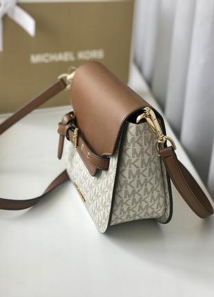 Сумка жіноча крос-боді michael kors оригінал emilia small logo crossbody bag крос боді біла3 фото