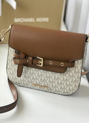 Сумка женская кросс-боди michael kors оригинал emilia small logo crossbody bag кросс боди белая2 фото