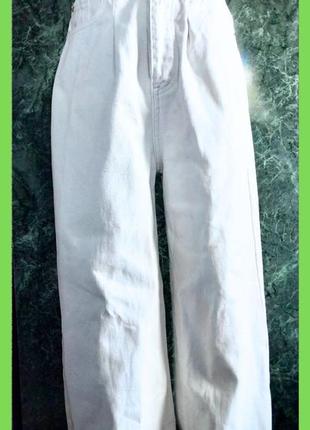 Джинси білі палаццо wide leg широкі труби висока посадка р. xs, s peaofblrd2 фото