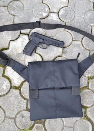 Чоловіча сумка через плече шкіра, сумка кобура наплічна, сумка для прихованого qi-933 носіння пістолета2 фото