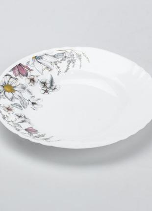 Столовий сервіз тарілок 24 штуки керамічних на 6 персон білий з розписом квіти3 фото