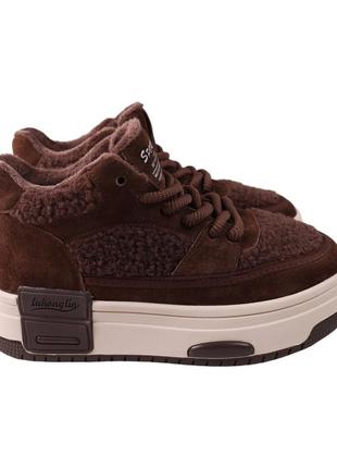 Ботинки женские farinni на платформе коричневые натуральная замша, 36