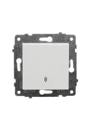 Механизм выключателя 1-клавишный проходной белый ovivo electric серия grano (без одинарной рамки)