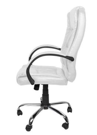 Крісло комп'ютерне, офісне, з еко-шкіри польща (23240) (white)