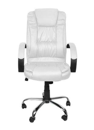 Крісло комп'ютерне, офісне, з еко-шкіри польща (23240) (white)