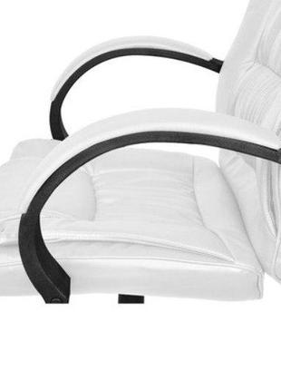 Крісло комп'ютерне, офісне, з еко-шкіри польща (23240) (white)