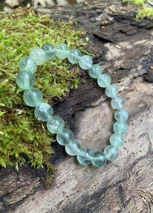 Зелений флюорит з натурального каміння  браслет