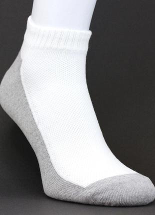 Літні чоловічі шкарпетки короткі із сіткою 5 пар 41-45 білий сірий низькі спортивні шкарпетки4 фото