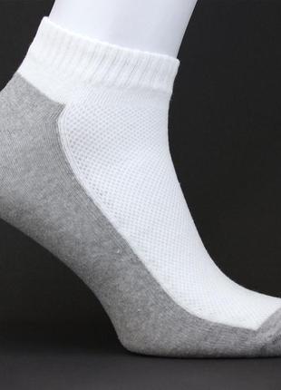 Літні чоловічі шкарпетки короткі із сіткою 5 пар 41-45 білий сірий низькі спортивні шкарпетки5 фото