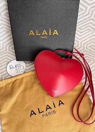 Сумка alaia красное сердце черное сердечко