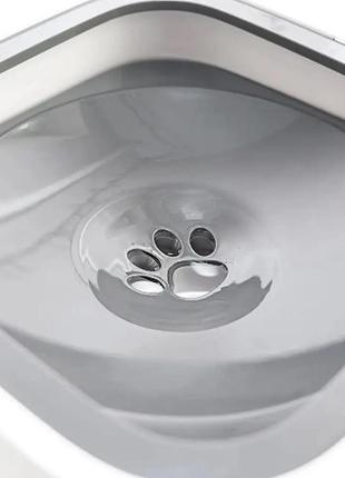 Поїлка непроливайка з плаваючим диском поїлка антипроливайка для собак і кішок magic bowl біла 1,5л4 фото