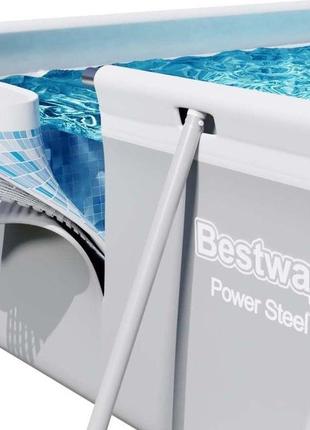 Каркасный бассейн bestway 56623 power steel 956x488x132 см песочный фильтр,лестница,подстилка,тент4 фото