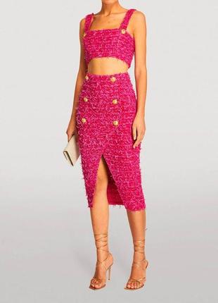 Костюм balmain BEACH розовый топ юбка