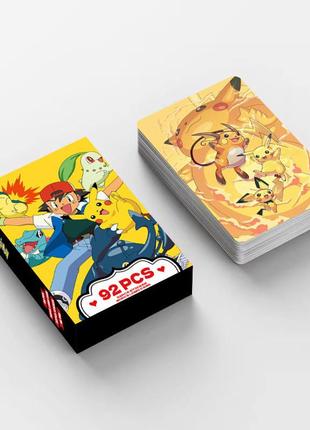 Набор карт покемоны pokemon фотокартки наклейки pokemon 92 шт