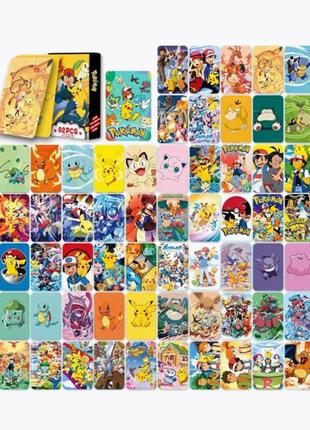 Набор карт покемоны pokemon фотокартки наклейки pokemon 92 шт