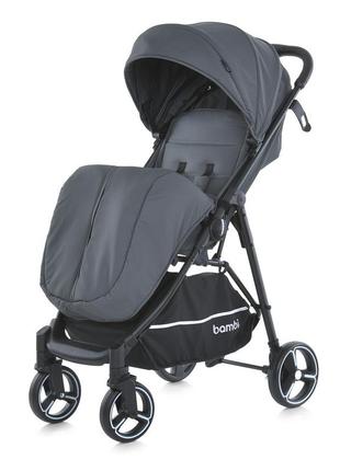 Дитяча прогулянкова коляска bambi m 4249-2 black matt книжка до 25 кг2 фото