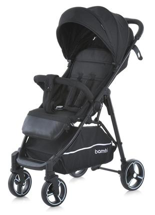 Дитяча прогулянкова коляска bambi m 4249-2 black matt книжка до 25 кг1 фото