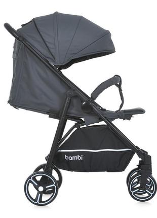 Дитяча прогулянкова коляска bambi m 4249-2 black matt книжка до 25 кг4 фото