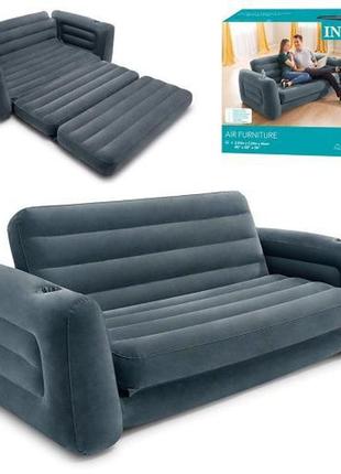 Двоспальний надувний диван-трансформер intex 66552 pull-out sofa 203 x 224 x 66 см1 фото