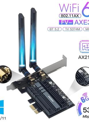 Wi-fi адаптер fenvi intel ax3000 pci-e 2.4gbps 802.11ax bluetooth 5.0 двухдиапазонный 2.4 ghz + 5 ghz с