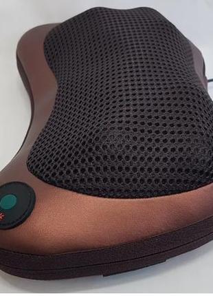 Масажна подушка massage pillow qy-8028 інфрачервоний роликовий масажер для шиї та спини 8 масажних ролика7 фото