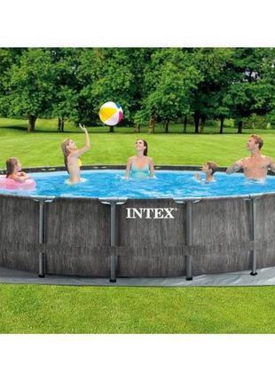 Каркасний басейн intex 26744 фільтр-насос, тент, сходи, підстилка 549х122 см об'єм 24310 л2 фото