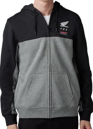Толстовка fox x honda zip hoodie (black), l
