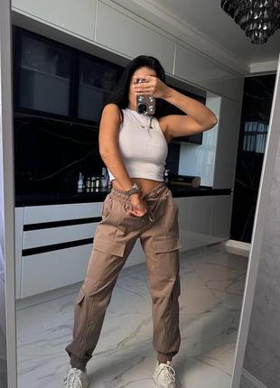 Трендові штани карго 💥 із натурального котону