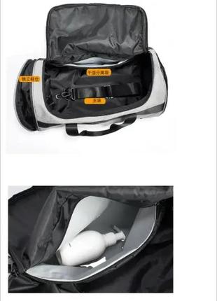Чоловіча сумка спортивна нейлонова brand chengen кишеня для взуття 28 літрів чорна5 фото